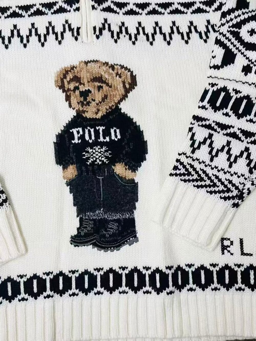 Polo Ralph Lauren Bear Quarter Zip Sweater - Picture 2 of 7